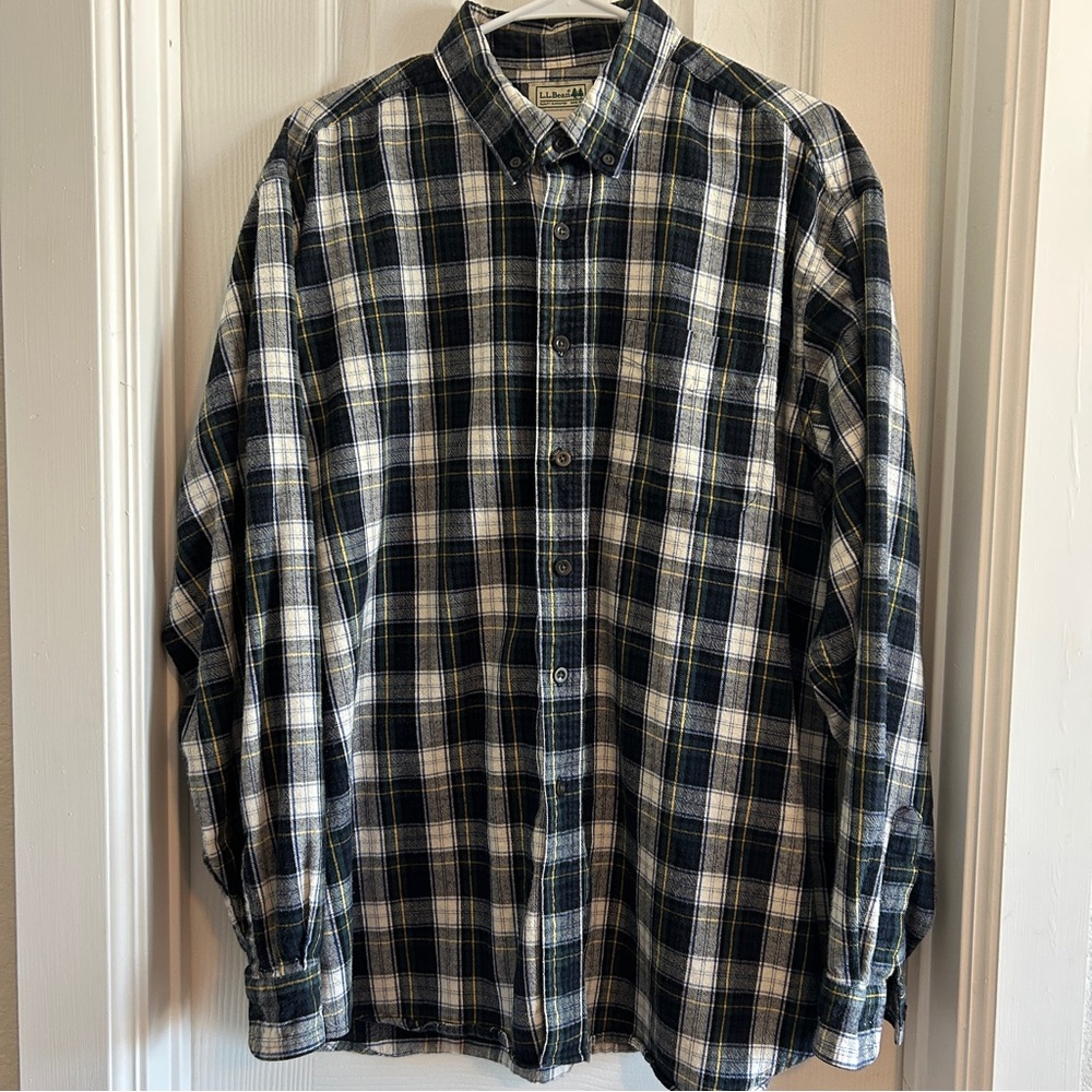 LL Bean Iconic Tartan Plaid Flannel Button Down Shirt Size XL